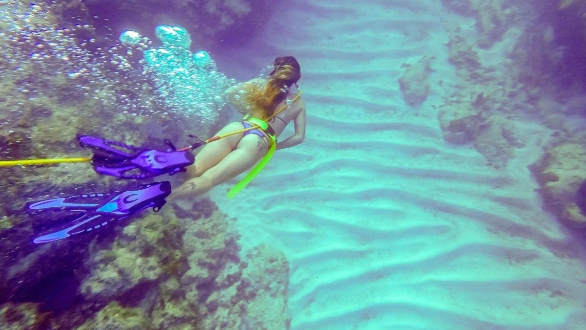 underwater view of a swimming pool